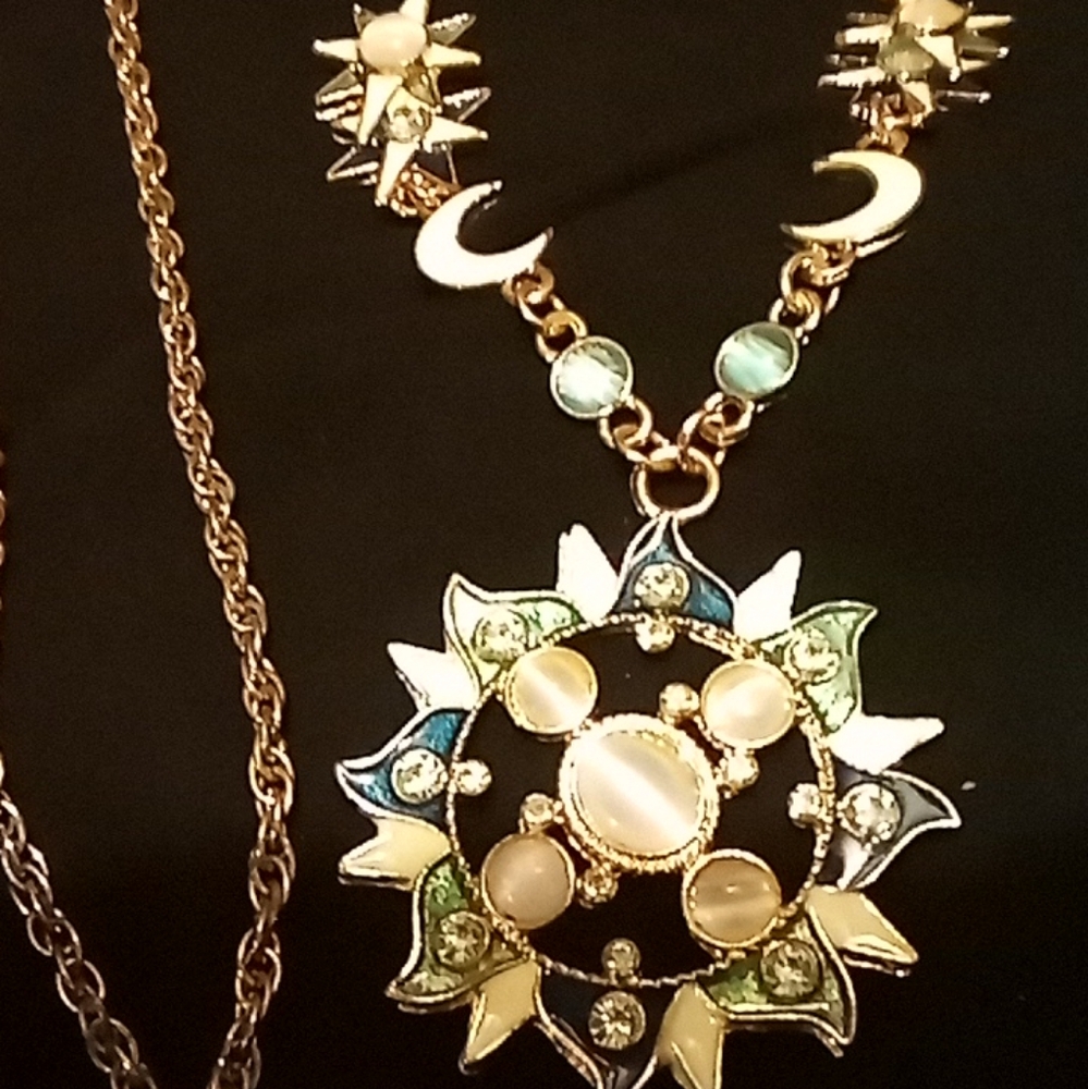 Sun and Moon Pendant Necklace